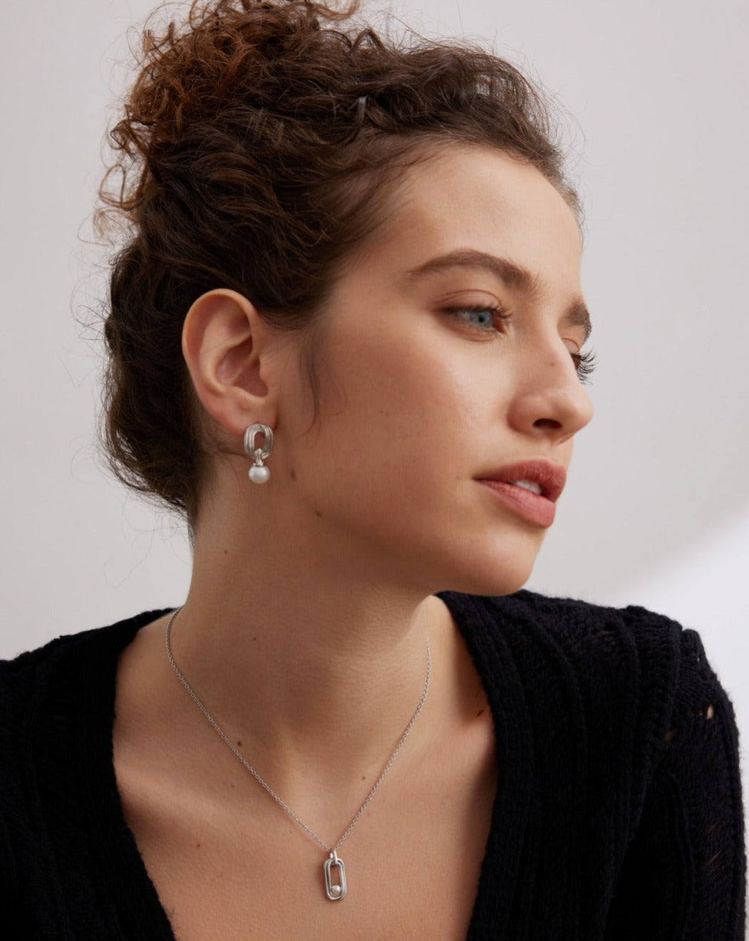 Boucles d'oreilles Couture Elégance Perle Argent
